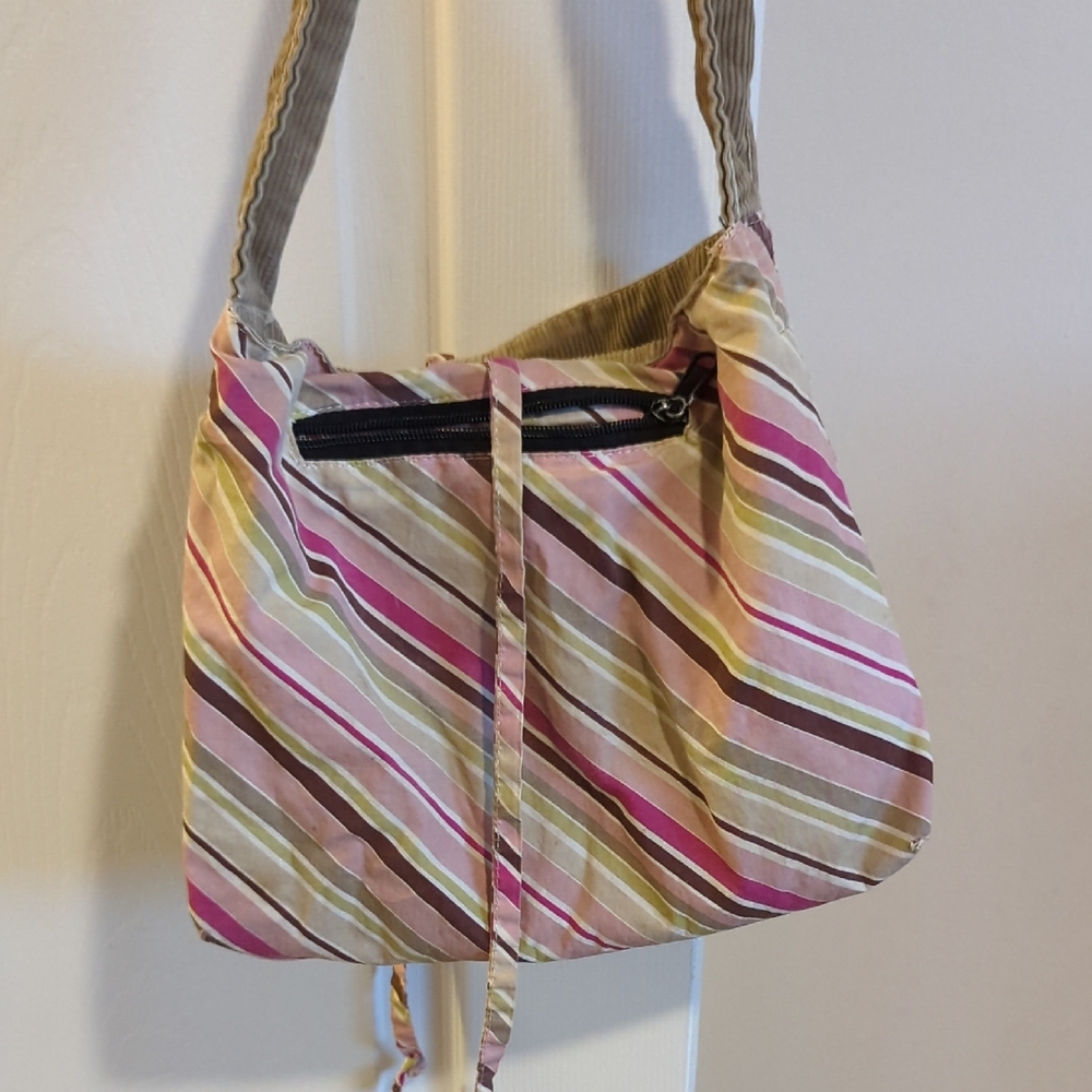 Vintage Striped Pink and Brown Women's Bag